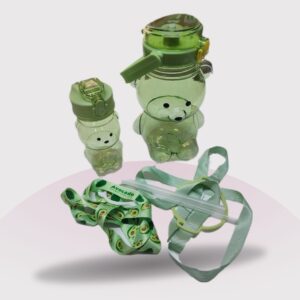Two bear-shaped plastic sipper bottles