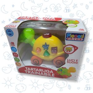 Pull-along toy turtle with lights and sounds.